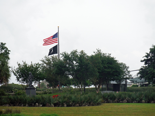 U.S. Flag and POW flag